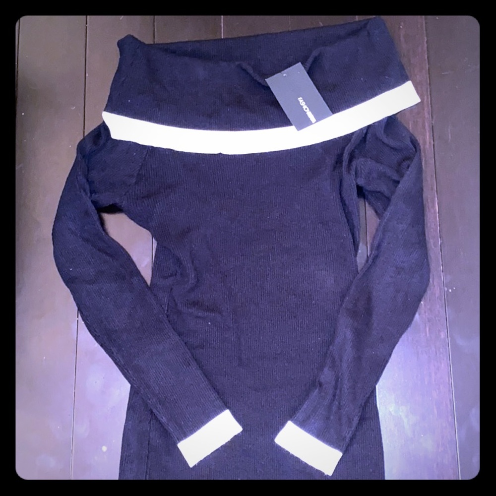 Off the shoulder ribbed dress